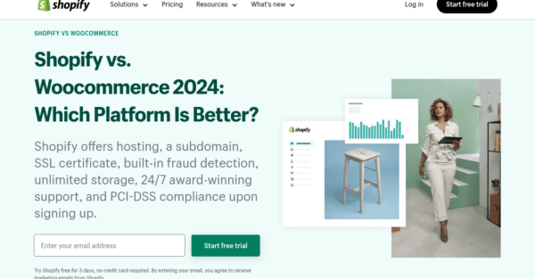 Shopify vs WooCommerce Comparison Page